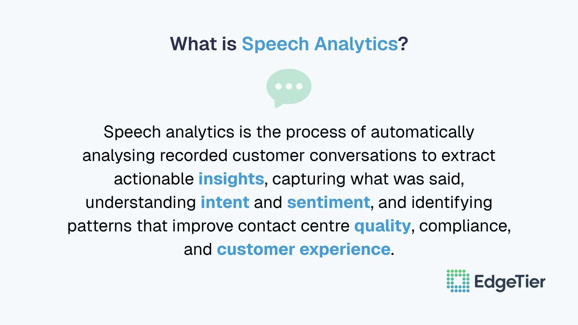 Speech analytics