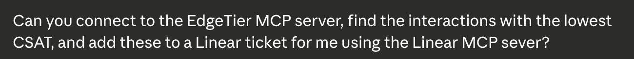 Agentic AI: The EdgeTier MCP server