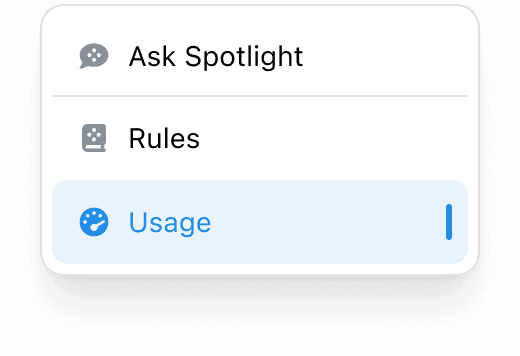 Know your limit before you hit it: Ask Spotlight Usage 4 Know your limit before you hit it: Ask Spotlight Usage